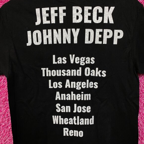 Jeff Beck Johnny Depp California Nevada Rock Tour Run Tee S - Picture 4 of 4